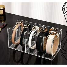 Multi-Compartment Transparent Acrylic Belt & Tie Organizer, Divided Belt Display Rack, Suitable For Wardrobe, Vanity Countertop, Clothing Store Display, Space-Saving Luxury Accessory Storage, Practical Gift For Fashion Enthusiasts,Bedroom Room Decor,Back To School - Multicolor - View 8