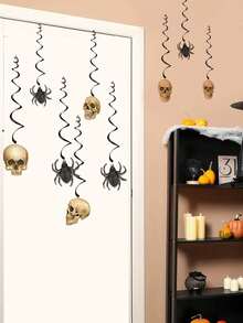3 Styles Halloween Wall Decals Hanging Skeleton Spider / Multi-Size Hanging Spider / Dark Withered Tree Silhouette Optional PVC Removable Self-Adhesive Suitable For Ceiling Door Frame Wall Corner Glass Escape Room Window Party Atmosphere Holiday Decoration Stickers - Wall Stickers - View 3