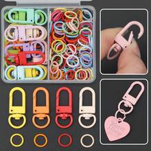 112pcs/Box DIY Keychain Making Parts Random Mixed Colors Includes Rotating Lobster Clasp And Jump Rings, Zinc Alloy Spring Buckle Door Hook Connector Suitable For Braided DIY Keychain Bag Pendant Hanging Accessories Open Connection Ring Keychain Accessories Making Materials DIY Keychain Accessories Making - Keychain & Jump Ring - View 1