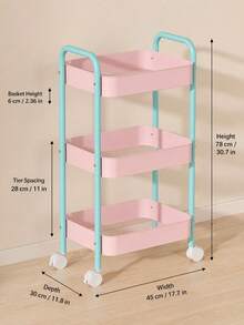 3-Tier Mobile Storage Cart With Wheels, Multi-Functional Kitchen Bathroom Office Organizer Trolley Storage Box, Floor-Standing Narrow Gap Organizer Rack With Rolling Layered Storage Baskets, Can Hold Makeup Bags, Tissue Boxes, Bags, Desk Drawer Sundries, Snacks, Cleaning Supplies, Versatile Home Furniture Storage, Organized Room Organization Supplies, Fund Documents Small Item Classification Rack, Suitable For Bedroom Living Room Dormitory Desk Side Daily Organization, Home Sundries Classification Storage, Small Space Utilization, Back To School Moving Storage Essentials - Multicolor - View 4