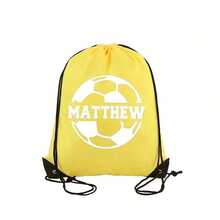 Custom Name Drawstring Backpack School Bag Double Shoulder Pocket Sports Gym Bag 26 Initial Letter - Multicolor - View 4