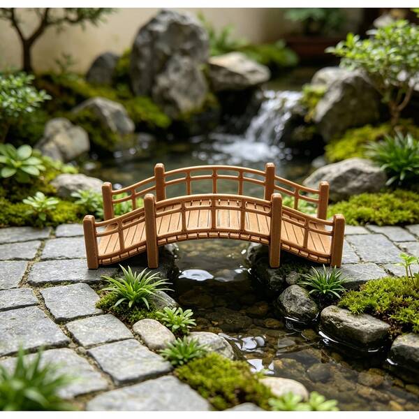 2pcs, Arch Bridge Ornament, Country Pastoral Style, Landscape Bridge Statue, Miniature Scenery Decoration, Outdoor Yard Garden Miniature House Model, Vintage Architectural Structure, Suitable For Miniature Landscape