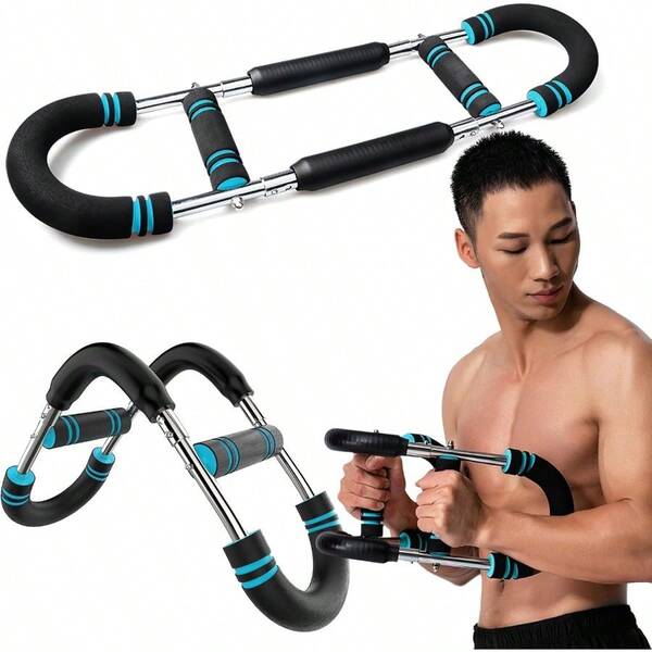FLYSKY Ejercitador de Pecho y Brazo, Ejercitador de Brazo Ajustable, Ejercitador de Fuerza de Brazo, Expansor de Pecho Ajustable, Equipo de Ejercicio en Casa para Hombros, Brazos y Pecho, para Fitness