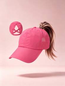 1pc Personalized Women's Breathable Mesh Baseball Cap, Customizable Embroidered Name/Letter Tie-Dye Summer New Style Baseball Cap, Suitable For Ponytail, Outdoor Sun Hat, Fashionable And Breathable - Multicolor - View 9