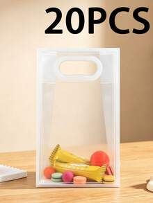 20pcs/10pcs/5pcs Transparent PVC Gift Bags (Ribbon Not Included), Tote Bags, Suitable For Birthday, Wedding, Valentine's Day, Graduation Ceremony And Other Occasions, Transparent Plastic Gift Bags, Large Capacity Cosmetic Storage Bags - Black and White Transparent - View 10