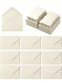 20/10/1pc Mini Blank Message Card & Envelope Set, Small Envelopes With Blank Cards, Creative Handwritten Blessing Card Combination, Beige Vintage Stationery Envelope Set, With Faux Wax Seal Decorative Stickers, Wedding Invitation Envelope & Card Set, Graduation Invitation Card & Envelope Set, Baby Shower Invitation Card & Envelope Combination, Light Luxury Minimalist Paper Stationery Supplies, Handwritten Blessing Message Card Tool Set - Multicolor - View 2