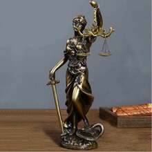 1pc 2D Flat High Definition Printed Non-3D Decorative Lady Justice Statue Home Decor Office Bookshelf Ornament Justice Fairness Equity Law Scales - 1PC - View 2