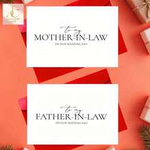 2pcs,His Elegant Two Pieces Wedding Greeting Card Set Features Chic Mixed Font Wording For Mother-In-Law And Father-In-Law, Thick Blank Inner Cardstock For Writing Personal Thankful Messages - One Size Fits All - View 8