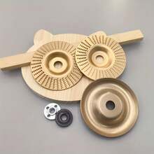 5pcs Wood Carving Disc Set Compatible With 4 Inch Angle Grinder, 3 Wood Grinding Discs + 2 Angle Grinder Backing Pads, Tool Accessories - 5 Pieces [Includes 3 Grinding Discs/2 Pressure Plates] - View 2