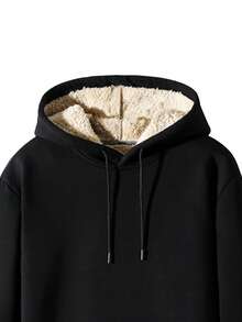 Women's Winter Fleece Lined Hooded Sweatshirt, Casual Sports Sweatshirt, Suitable For Running, Cycling, Fitness Workout - Black - View 6