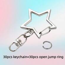 30/50/100 buah Klip Gantungan Kunci Jepit Lobster Bintang dengan Pengait dan Cincin Penghubung, Cocok untuk Pembuatan Perhiasan Gantungan Kunci DIY - Gantungan kunci berbentuk bintang - View 11
