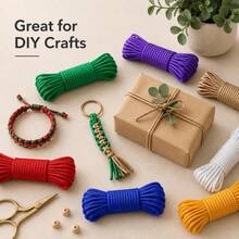 Cuerda de advertencia de seda de color de 10M para exteriores, cuerda para colgar tiendas de campaña, cuerda multifuncional para exteriores, cuerda para manualidades DIY - Multicolor - Ver 8