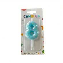 1pc Creative Candy Color Star Print Number Candle Cake Decoration Supplies Number 0-9 Birthday Party Celebration Wish Candle Plug-In - View 14