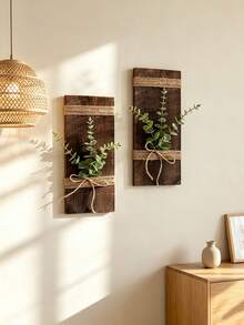 Wooden Wall Decoration: Rural Farmhouse Hanging, Wooden Creative Entrance Wall Decoration - Multicolor - View 2