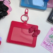 Giá đỡ photocard PU trang trí nơ màu pastel, bao bọc và trưng bày photocard, phụ kiện cho học sinh, trường học, văn phòng, quà tặng - A - Xem 13