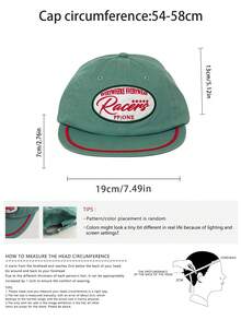 Letter Pattern English Embroidery Flat Brim Wide Brim Baseball Cap Spring Summer Travel Face-Slimming Hip Hop Baseball Cap Men's Sun Hat Hip Hop Flat Brim Baseball Cap - Multicolor - View 4