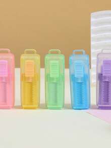 New Shiny Macaron Transparent Color Push-Pull Eraser, Clean Exam Dust-Collecting Eraser, Push-Style Eraser, Student Back-To-School First Day Of School - Multicolor - View 6