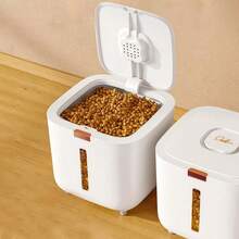 1 Peça Recipiente de Armazenamento de Ração para Animais de Estimação de Grande Capacidade, Caixa de Armazenamento de Ração para Gatos à Prova de Umidade e Selada, Espaço de Armazenamento Suficiente para Ração de Gatos, Suprimentos Práticos para Gatos, Recipiente de Armazenamento de Alimentador de Ração para Animais de Estimação, Adequado para Ração de Gatos e Cachorros - 7L - Visão 5