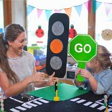 1pc GO/STOP Learning Sign Handheld Teaching Prop, Suitable For Students And Educators, Very Practical Teaching Tool, Double-Sided PVC Handheld Response Card, Applicable For Teacher Classroom Tools, Fun Home Games And Interactive Learning Activities - Sign - View 3