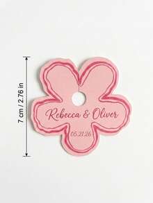 1-48pcs Customized Name Floral Wine Glass Labels, Personalized Wedding Date Floral Seating Cards, Wedding Customized Text Wine Glass Name Labels, Wedding Table Wine Glass Identification Cards, Wedding Gift Matching Small Cards - Multicolor - View 3