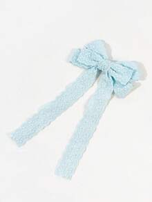 1件女款清新花卉刺繡鏤空蕾絲長緞帶蝴蝶結髮夾，雙層設計，溫柔女孩風仙女感百搭純色髮飾，適合日常通勤、假日派對、生日派對、購物、旅行、拍照，任何場合皆適用，送給好友的禮物 - 彩色 - 查看 14