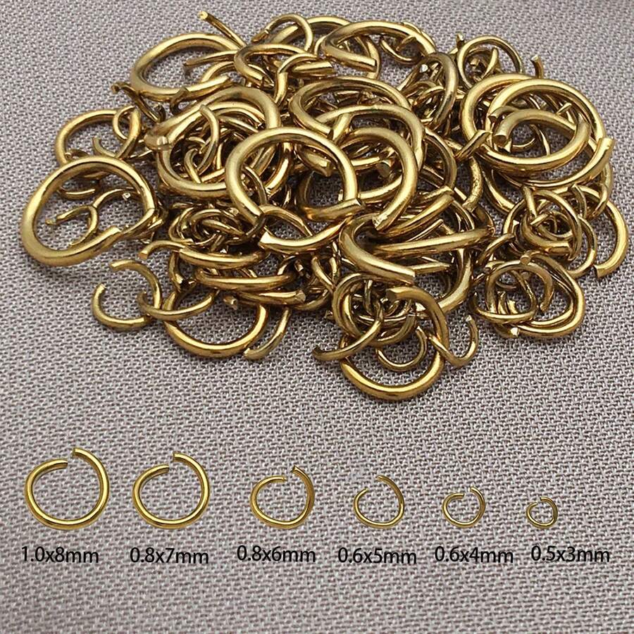 10Pcs 3/4/5/6/7/8mm Stainless Steel Gold Open Ring Round Jump Rings Circle Ring DIY Necklace Earrings Jewelry Making Supplies Accessories