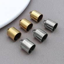 2pcs 8/9/10/11/13mm Stainless Steel Crimp End Caps Leather Cords End Tip Beads Caps PVD Plated Gold Clasps DIY Jewelry Making Finding Supplies - Multicolor - View 11