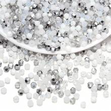 White Glass Crystal Spiked Beads 1 Pack, Random Color Shades (Random Quantity Per Color), Approx. 200pcs/Bag - White - View 2