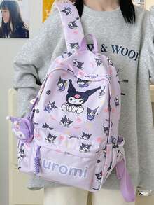SANRIO New Cute Cartoon Hello Kitty Backpack, Large Capacity Lightweight Casual Travel Backpack, Suitable For Students Daily And Outdoor Use - A - View 1