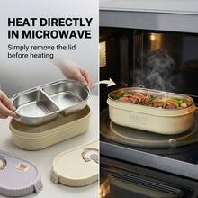 Kotak Bekal Dewasa, Kotak Bekal Stainless Steel 304, Wadah Makanan Microwave dengan Tutup, Kotak Bekal Sekolah Stainless Steel, Kotak Salad Bekal, Kotak Bekal Logam Dewasa, Penyimpanan Kulkas, Aman untuk Mesin Pencuci Piring - MultiWarna - View 4