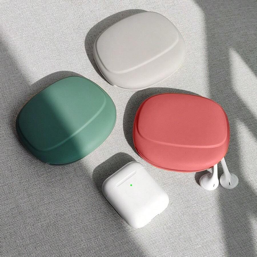Silicone Soft Shell Earphone Storage Bag, Earbud Storage Pouch, Travel Essential, Travel Accessory, Charger Storage Bag, Office Essential, Data Cable Storage Bag, Electronic Cable Organizer, Lightweight, Large Capacity, Portable Accessory - Multicolor - View 1