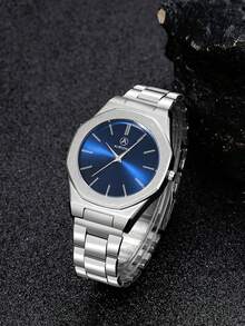 Octagonal Quartz Watch, Stainless Steel Band, Radial Dial, Minimalist Business Casual Wristwatch, Suitable For Daily Office Wear - Multi-color - View 9