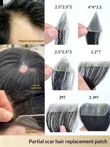 Frontal Hair Piece Hairline Replacement Patch, Invisible Thin PU Material, Men's Frontal Hairline Replacement Patch, Suitable For Baldness Hair Replacement, Unisex, Halloween - Multicolor - View 2