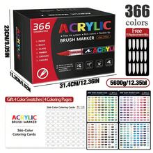 1支 288/240/168/120/72/60/48/36/24色 直液式軟尖丙烯麥克筆 水彩筆 不透明防水可疊色 DIY，B，開學第一天 - 彩色 - 查看 35