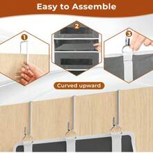 Over-The-Door Hanging Storage Organizer, 5-Tier Hanging Door Storage Bag With 5 Large Capacity Pockets, Anti-Tilt, 44 Lbs Load Capacity, Suitable For Bedroom, Bathroom, Storage Room, Nursery - Dark Grey - View 6