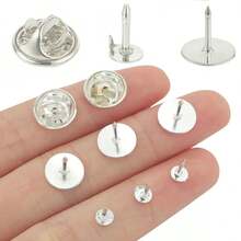 30pcs/45pcs DIY Brooch Base Pin Backing Accessories Set With Butterfly Clasp, Pin Back, Suitable For Badge Back Replacement, Butterfly Tie Clip, Decorative Buckle, Hat Clothing Pin, Handmade Brooch Badge Clasp, Back Clasp, Brooch Base And Other Jewelry Making Accessories - Butterfly Clasp & Spiky Pin - View 2