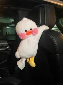 Plush Duck Car Towel Holder, Hanging Car Headrest Tissue Dispenser, Universal Car Seat Back Tissue Storage, Cute Car Interior Decor Gift - Multicolor - View 1