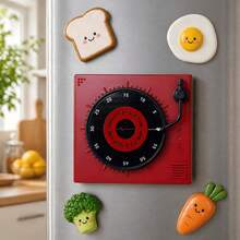 Timer Dapur Mekanik Gaya Pemutar Piringan Hitam, Timer Hitung Mundur Visual 60 Menit Tanpa Baterai Magnetik dengan Alarm Keras, Cocok untuk Memasak, Memanggang, Kecantikan, Belajar, dan Manajemen Waktu Kantor - MultiWarna - View 2