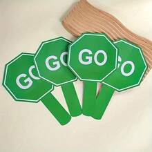 1pc GO/STOP Learning Sign Handheld Teaching Prop, Suitable For Students And Educators, Very Practical Teaching Tool, Double-Sided PVC Handheld Response Card, Applicable For Teacher Classroom Tools, Fun Home Games And Interactive Learning Activities - Sign - View 6