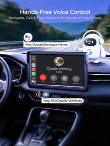 REMAX 7英寸通用车载显示器；内置无线CarPlay和Android Auto；即插即用；车载显示器；触摸屏；快速安装汽车配件；适用于所有车型；汽车零部件；汽车配件；汽车必备 - M15 - 查看 5