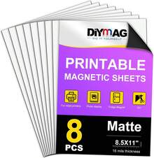 DIYMAG Printable Magnetic Sheets, 8Pcs 8.5 X 11 Inch Flexible Magnet Sheets Matte Non Adhesive Magnetic Paper For Inkjet Printer Photo DIY Crafts - ColorB - View 1
