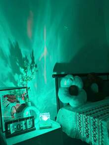 1pc 16-Color Aurora Wave Projection Lamp, With Touch/Remote Control, Glass Art Decor Lamp, LED Starry Sky Atmosphere Light, Small Book Light, KTV Stage Atmosphere Light, Suitable For Bedroom, Living Room, Holiday & Party Decoration, Gift - Multicolor - View 5