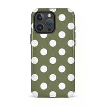 VESPOP Polka Dot Green & White Polka Dot Phone Case - Shock-Proof Phone Case, Fit For IPhone 17/16/15/14/13/12/11 Pro Max/Pro Plus/12 Mini/13 Mini, Fit For Galaxy S26 S25 S24 S23 S22 S21 Plus Ultra Phone Case - Dark Green Background With White Dots - View 7