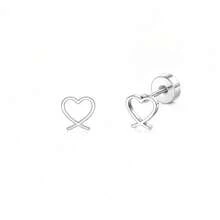 5 Pairs Women's Hypoallergenic Earrings, Cute Screw Back Earrings, Surgical Steel Cute Pink Butterfly Heart Flower CZ Flat Back Studs - 5 Pairs Of Pink Stud Earrings + Butterfly Stud Earrings - View 11