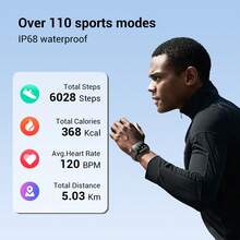 Blackview R30max SmartWatch With LED Flash Light, IP68 Waterproof Unisex Smartwatch For Phones/Android, Fitness Watch With Heart Rate Monitor Sleep Tracking Step Counter Calorie Counter Blood Pressure Monitor, 10 Days Battery Life, Hiking Watch Gift For Family - Black - View 5