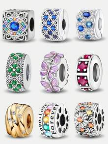 1pc Fashion Shiny Exquisite Pendant Bead, Suitable For Women's Bracelet, Bangle DIY Jewelry Making And Daily Outfit Accessories, Suitable For Girls To Wear - Multicolor - View 1