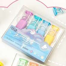 4pcs Glitter Fluorescent Pens Student Planner Marker Highlighter Pen Set, Back To School - Sets - View 8