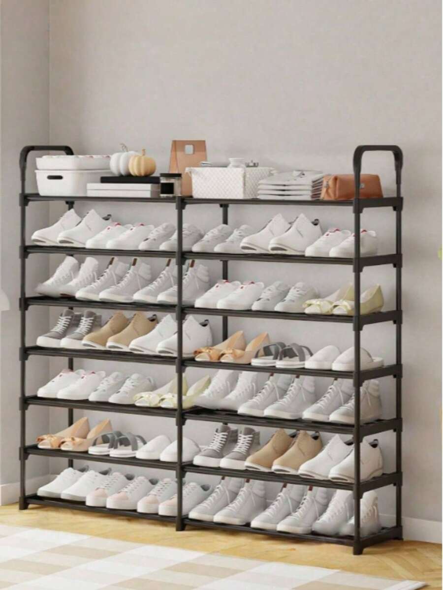 New 2-8 Tier Double Row Home Shoe Rack, Easy Assembly, Practical Storage Organizer, Autumn Home Decor - Multicolor - View 1