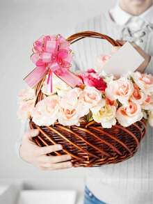 1/6/12pcs- Pull Bow Gift Wrapping Pull Bow Ribbon Pull Bows For Valentine's Day,Christmas Wedding Baskets Valentine's Day Bows Multicolor Ribbon Bow For Gift Wrapping,Valentine's Day Party Decorations,Mother's Day Gifts,Gift,Bridal Shower(Pink) - New - Pink Bow Tie - View 7