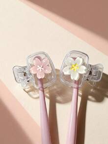 Cherry Blossom Pattern Portable Toothbrush Holder, Transparent Travel Toothbrush Storage Box, Dust-Proof Toothbrush Rack, Lightweight Design Easy To Carry, Suitable For Home, Dorm, Travel, Vacation, Perfect Gift For Travel Enthusiasts, Essential For Oral Care - Style 1 - View 7